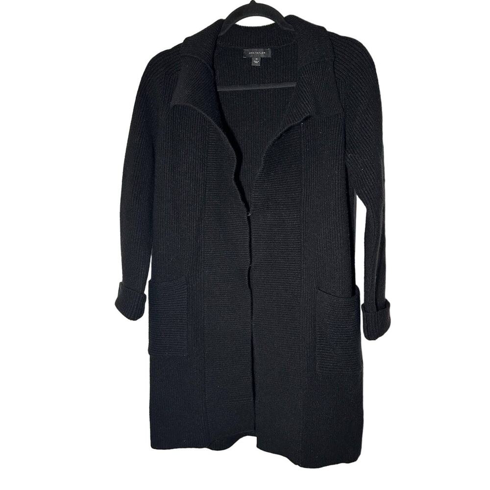 Ann Taylor Black Woman's Long Cardigan Size XS